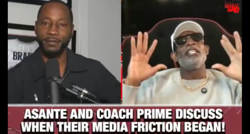 Asante Samuel and Deion Sanders on Samuel's podcast.