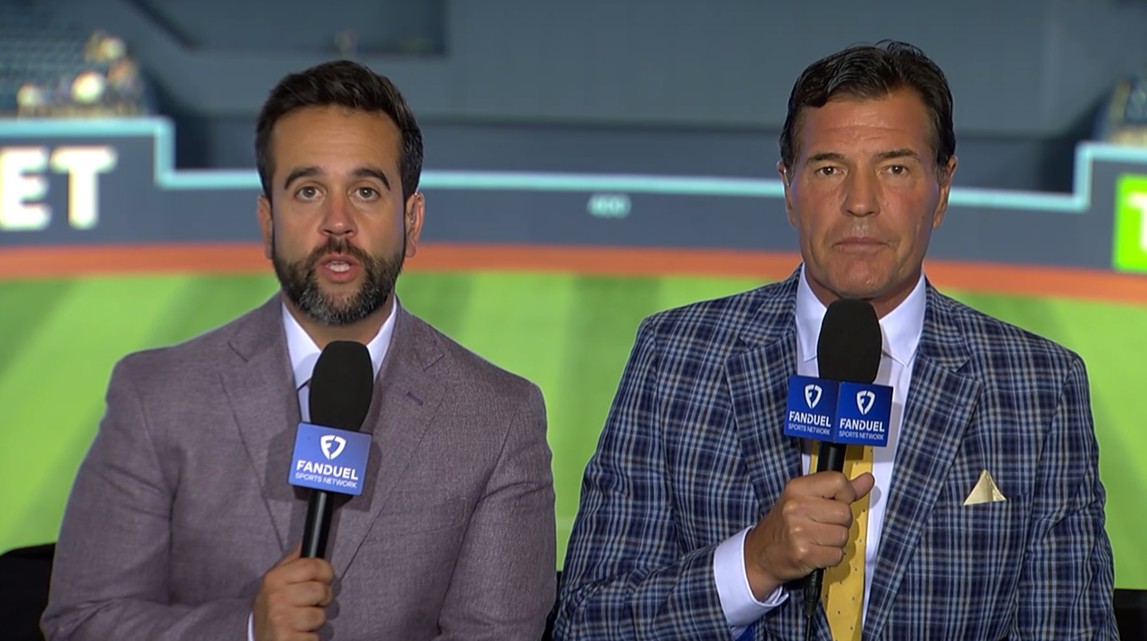 Angels announcers Wayne Randazzo and Mark Gubicza had fun when referencing comments made by Orel Hershiser about the Astros. Photo Credit: FanDuel Sports Network West