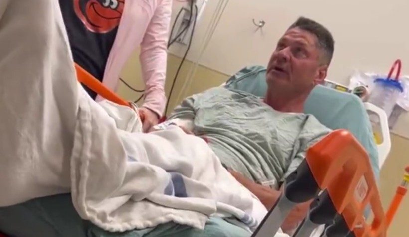 Orioles announcer Ben McDonald shared that he's been hospitalized after falling 25 feed out of a deer stand on Thursday. Photo Credit: Ben McDonald on X.