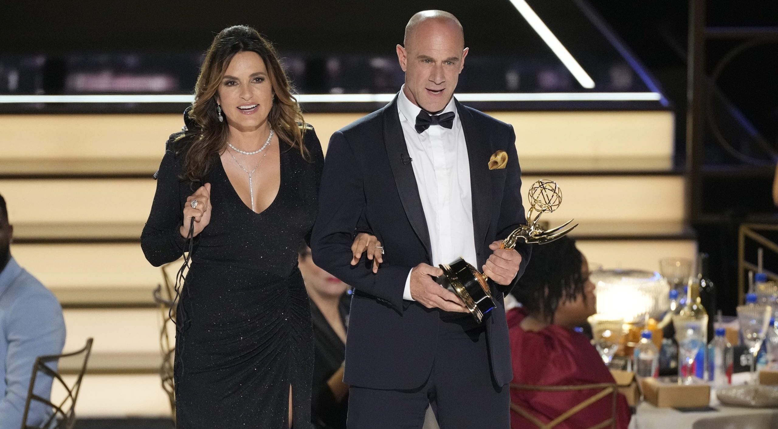 Christopher Meloni alongside his co-star on 'Law and Order', Mariska Hargitay at the 2022 Emmy Awards