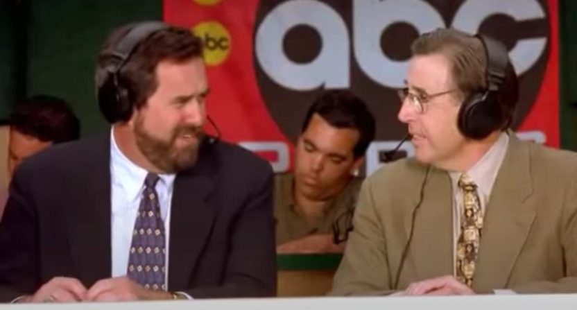 Brent Musburger was surprised to hear "Shut up," Brent, from 1998's "The Waterboy," made the final cut for the movie. Photo Credit: Touchstone Pictures/"The Waterboy."