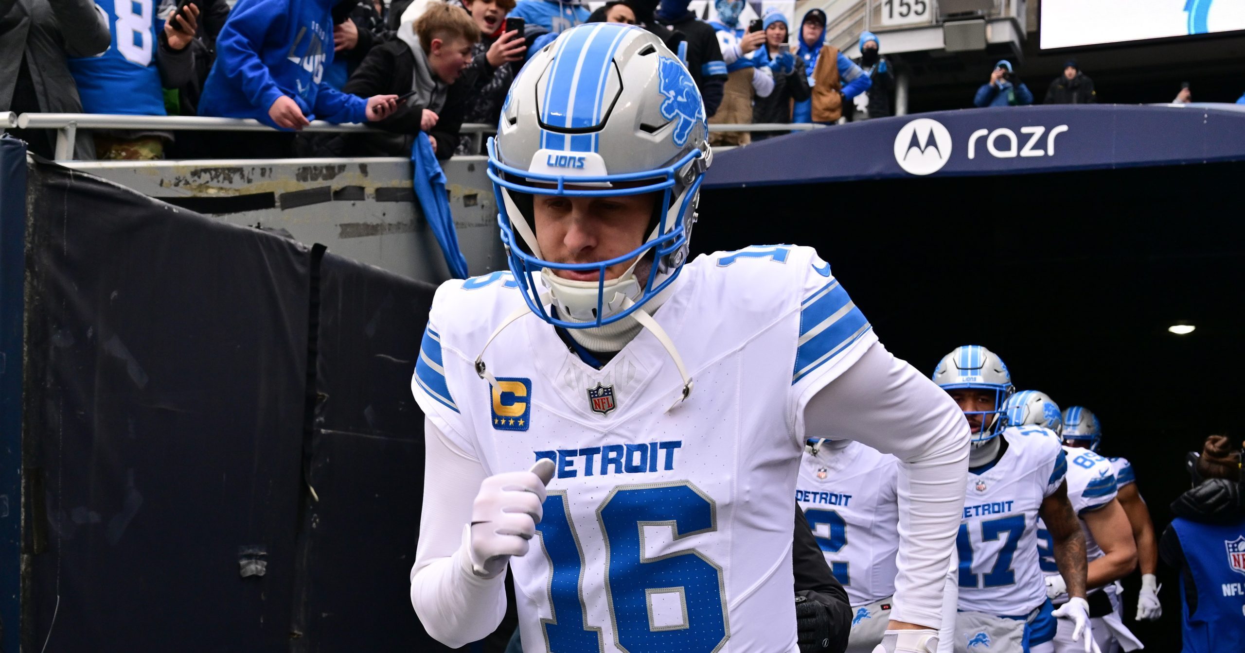 Detroit Lions quarterback Jared Goff. Mandatory Credit: Daniel Bartel-Imagn Images
