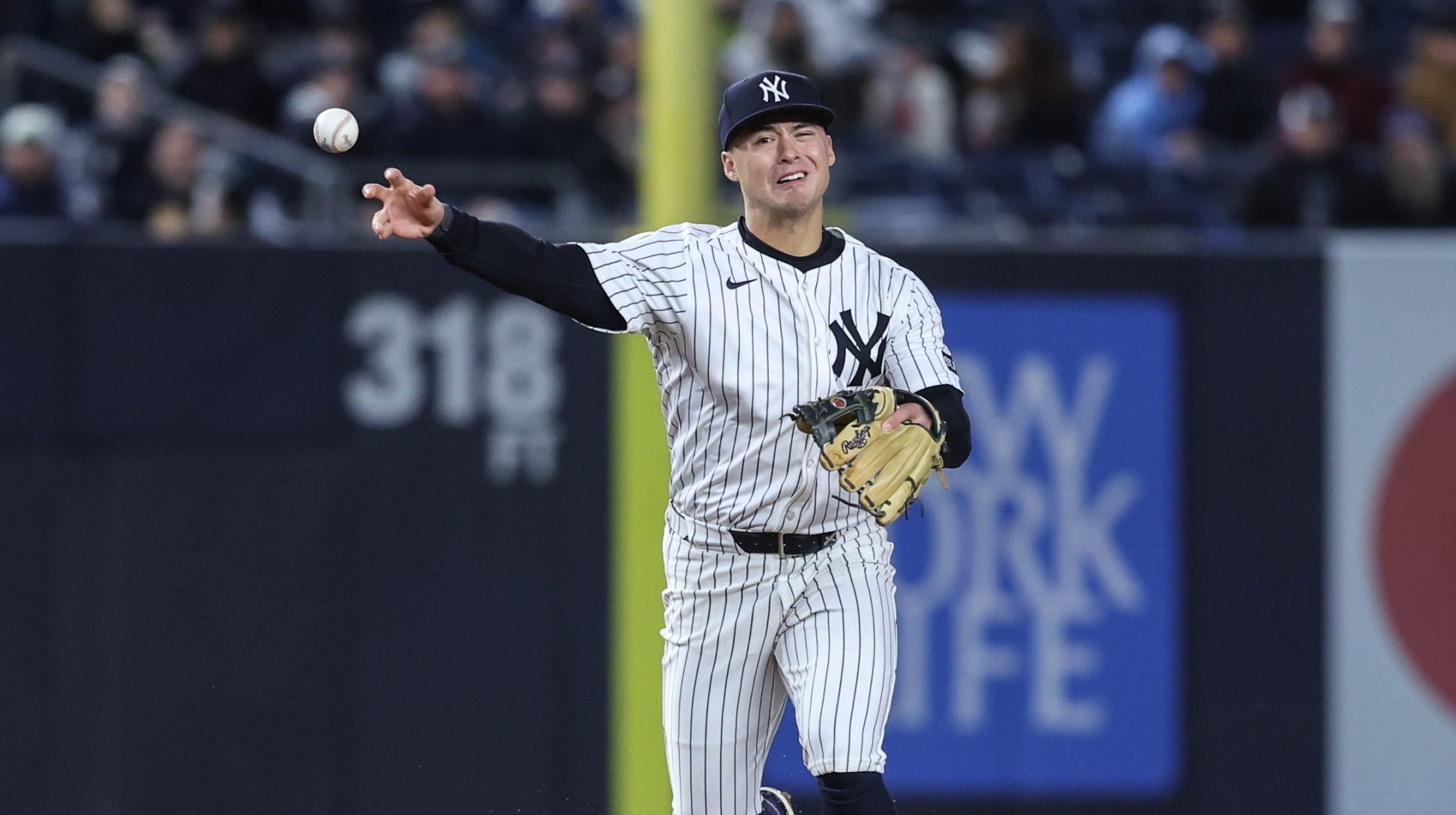 A WFAN radio caller blamed the media for the struggles of young New York professional athletes, such as the Yankees' Anthony Volpe. Mandatory Credit: Wendell Cruz-Imagn Images