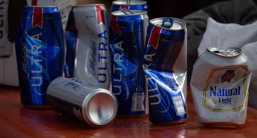 People in Panama City Beach, Fla., drink beer