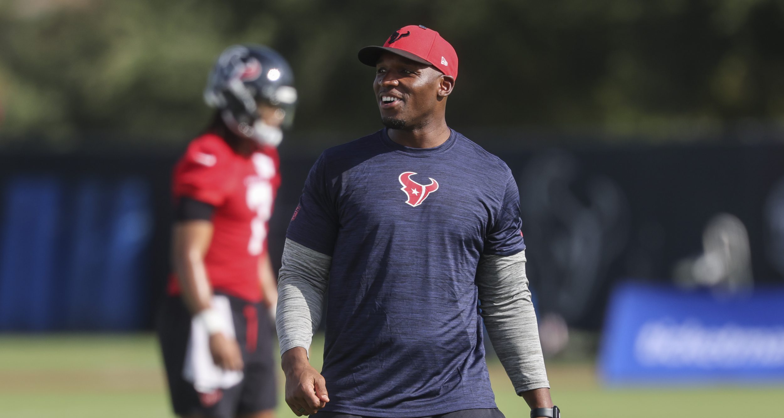 Jul 24, 2025; Houston, TX, USA; Houston Texans head coach DeMeco Ryans during training camp at Houston Methodist Training Center.