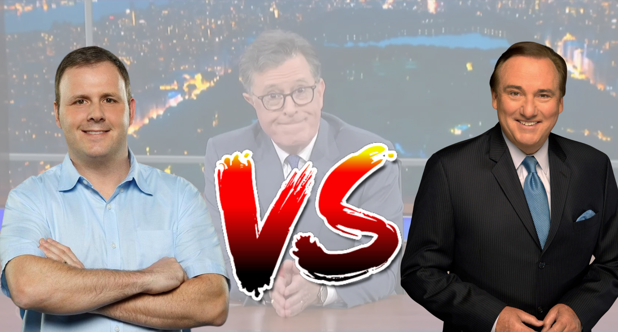 Tim Brando vs. Cousin Sal over a Stephen Colbert image