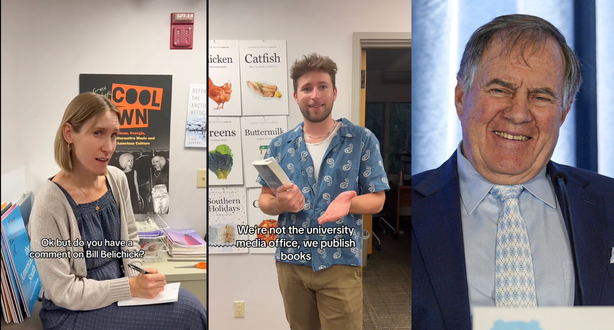 Bill Belichick and UNC Press employees