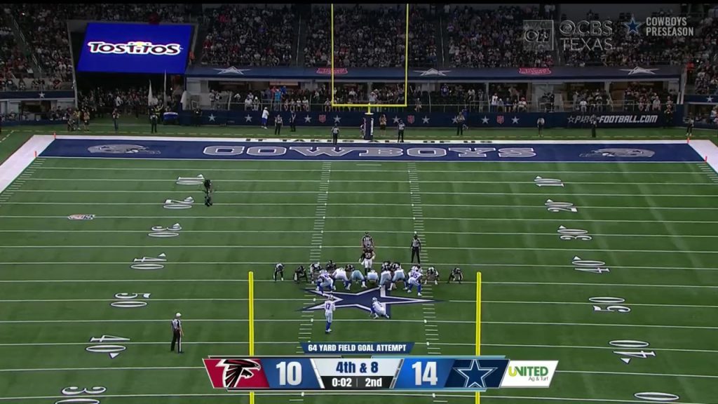 Cowboys announcer Isaiah Stanback: Brandon Aubrey FG spotted at ’54-yard line’