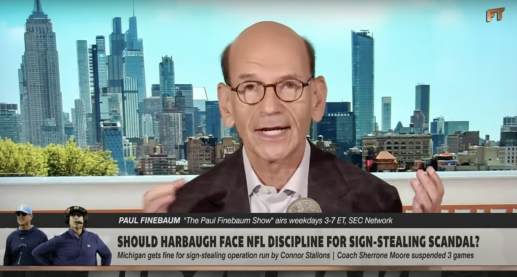 Paul Finebaum takes issue with Jim Harbaugh’s lack of accountability in sign-stealing scandal