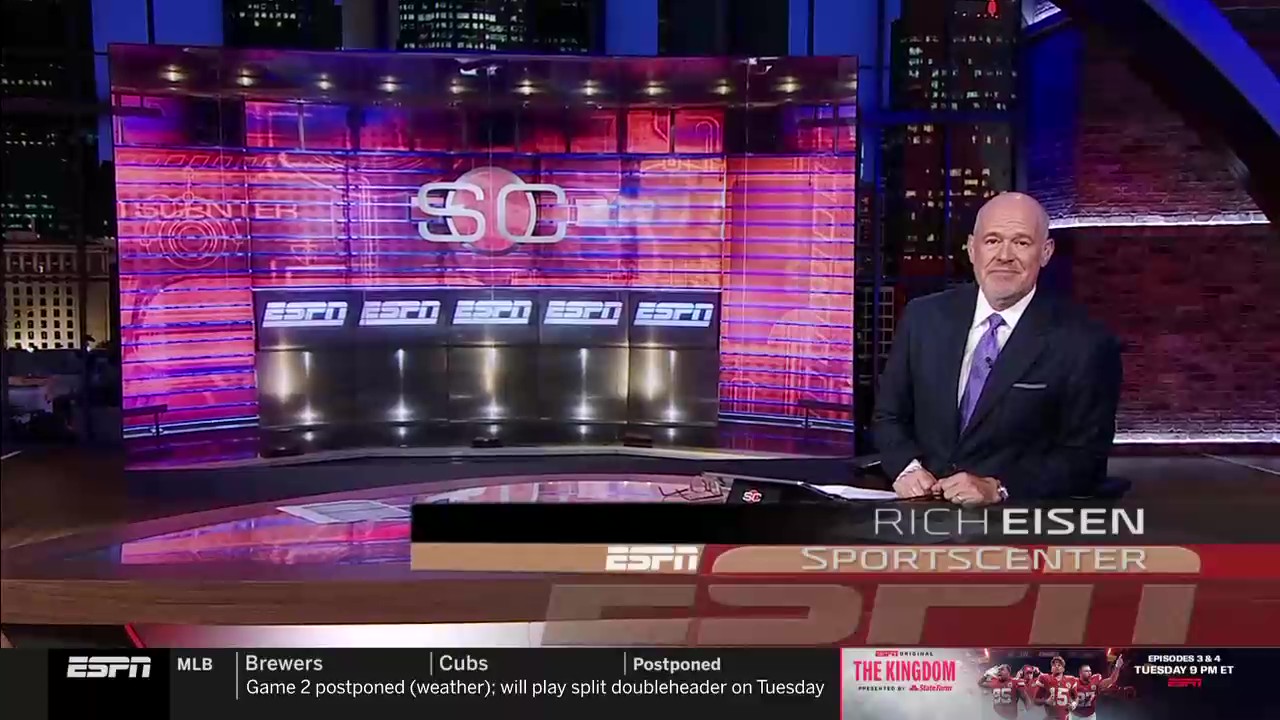 Rich Eisen's return to the SportsCenter desk for the first time in 22 years went as smooth as anyone could want. Photo Credit: ESPN