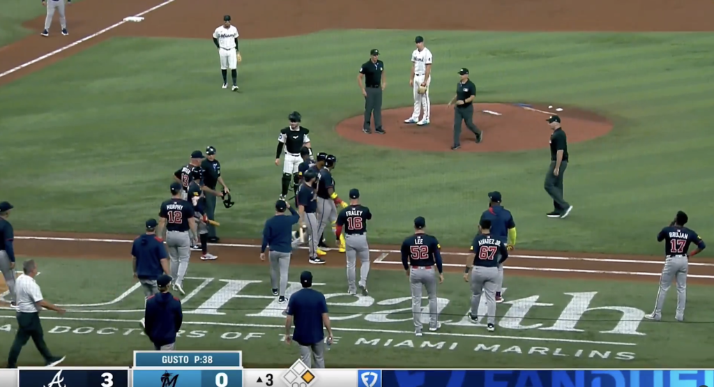 Marlins broadcaster takes issue with Ronald Acuña not charging mound after being hit by pitch