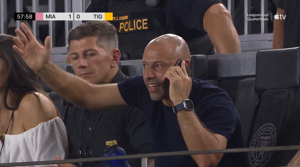 Taylor Twellman hysterically realizes suspended Inter Miami coach is on phone call with assistant coach from stands