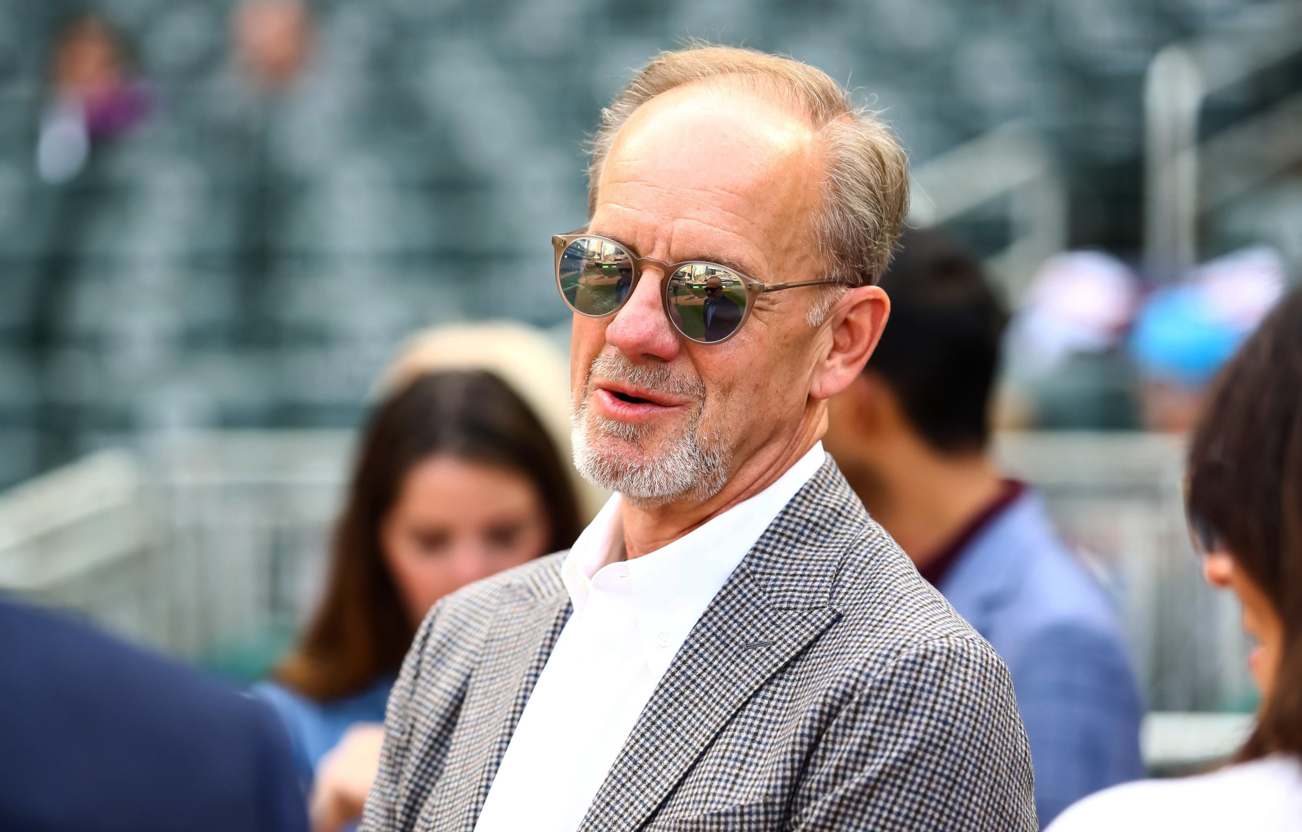 Jun 14, 2019; Minneapolis, MN, USA; Minnesota Twins owner Jim Pohlad looks on before a game between the Kansas City Royals and the Twins at Target Field. Mandatory Credit: David Berding-USA TODAY Sports