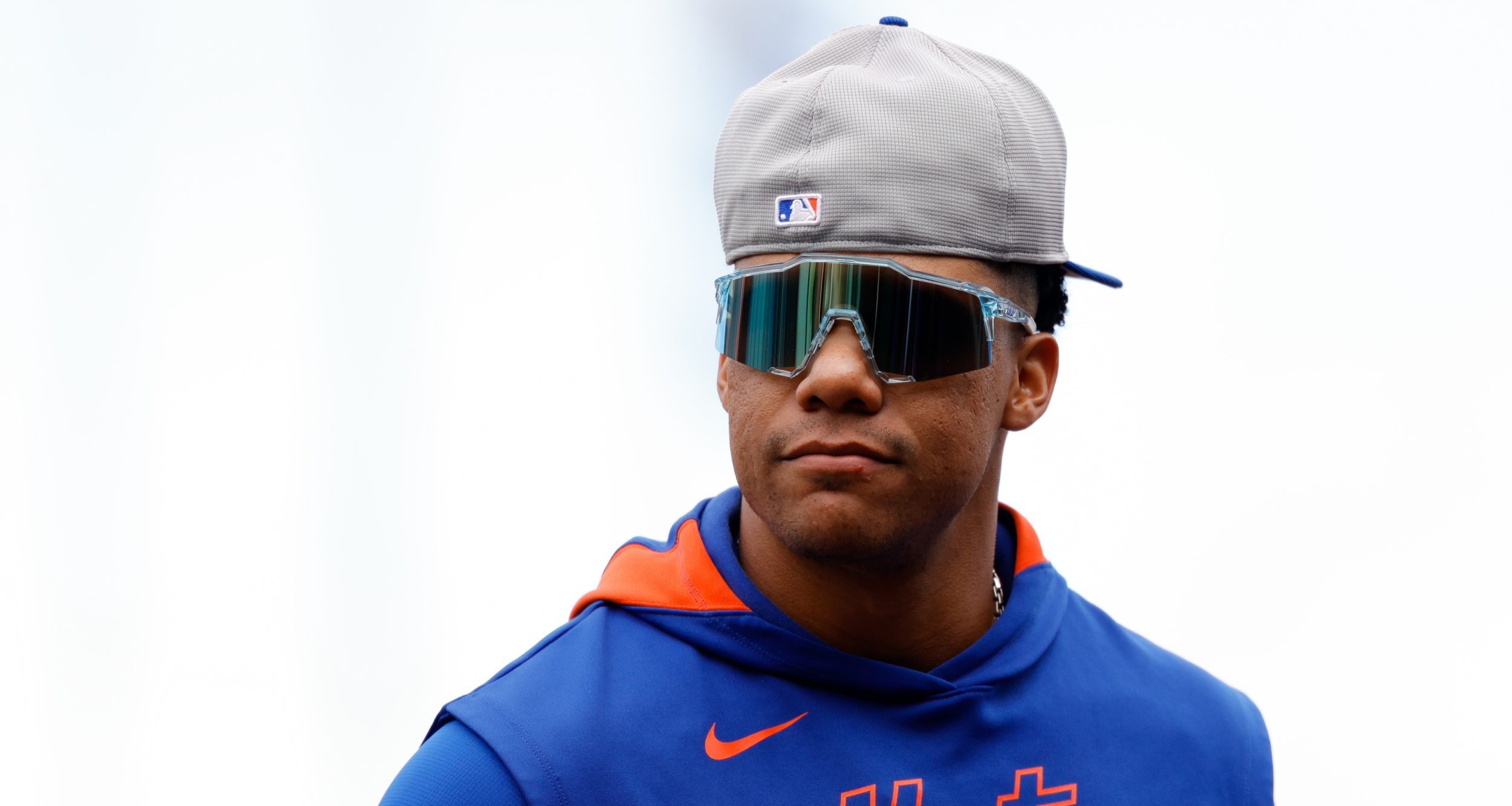 New York Mets right fielder Juan Soto (22) before a game against the San Francisco Giants at Oracle Park.