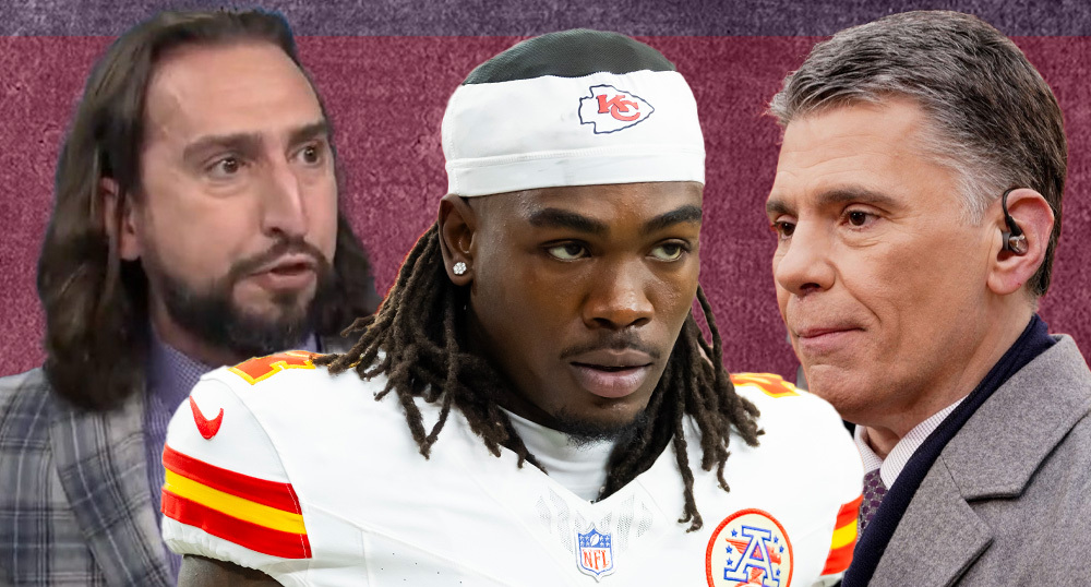 Nick Wright, Rashee Rice, Mike Florio. Edit via Liam McGuire.