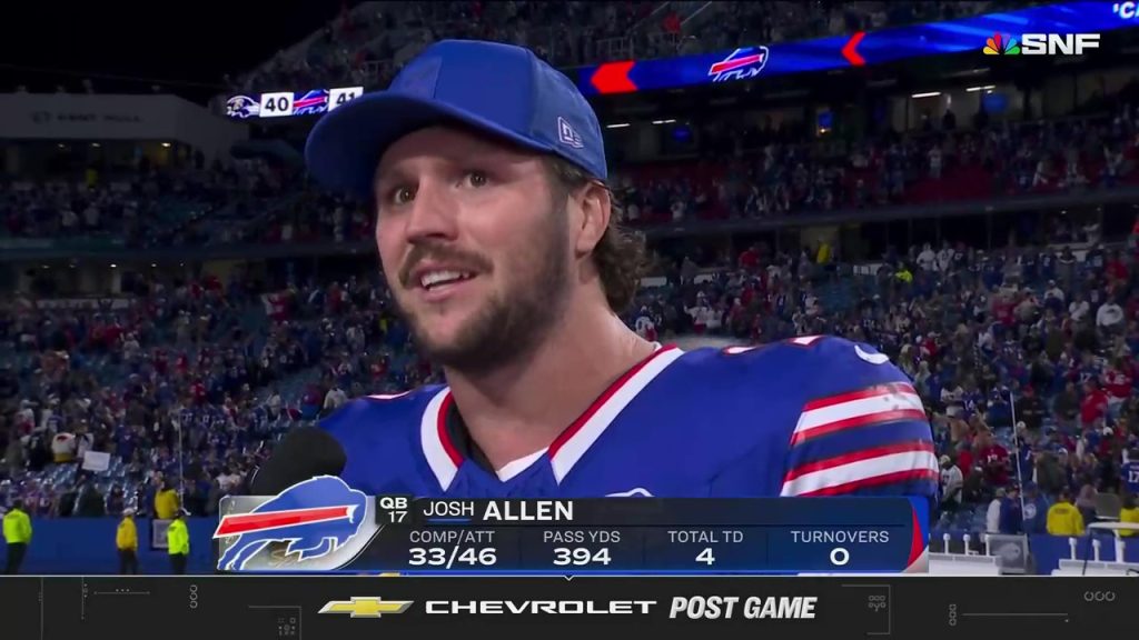 Josh Allen tells fans who left early to ‘have some faith next time’ in postgame interview