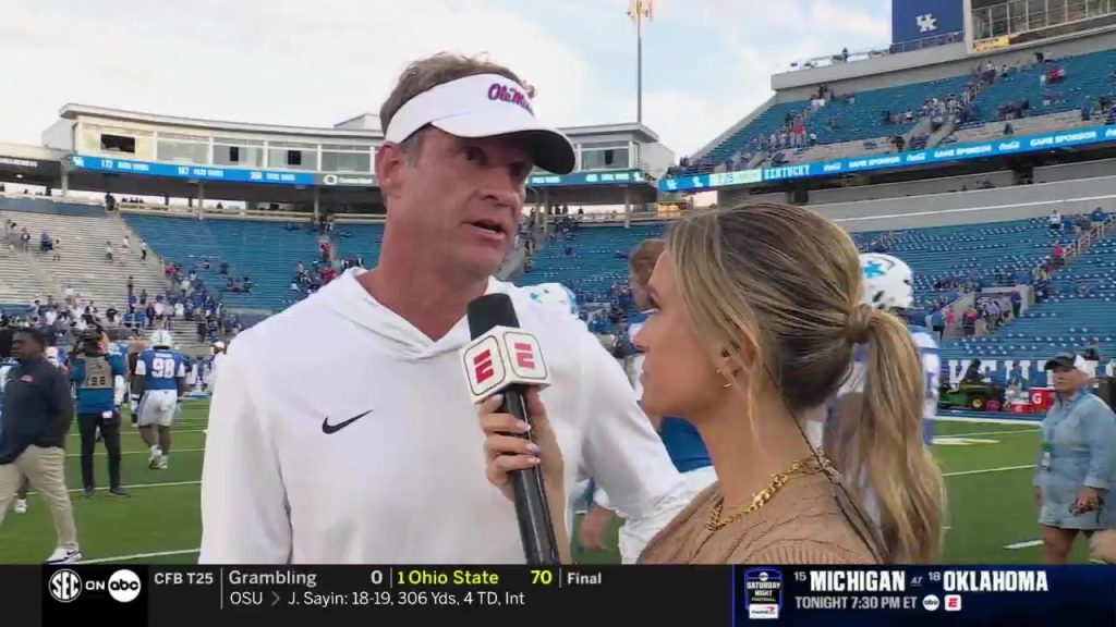 Lane Kiffin apologizes to gamblers after Ole Miss allowed field goal for backdoor cover