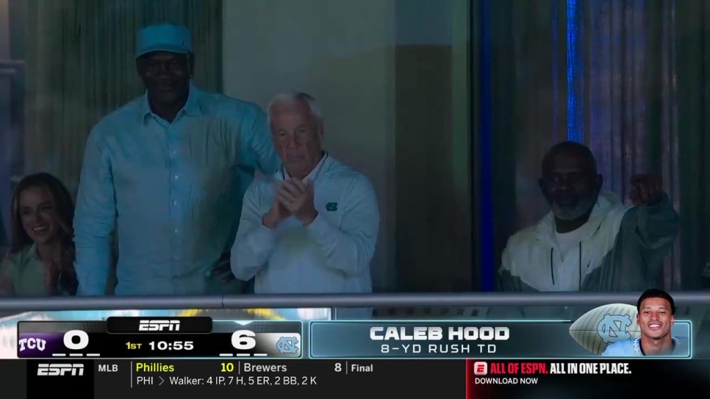 ESPN showed who’s who of ‘dignitaries’ after North Carolina’s first touchdown