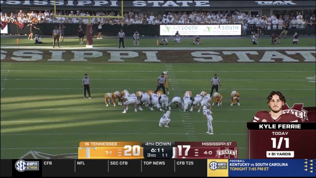 SEC Network announcer badly misjudges field goal