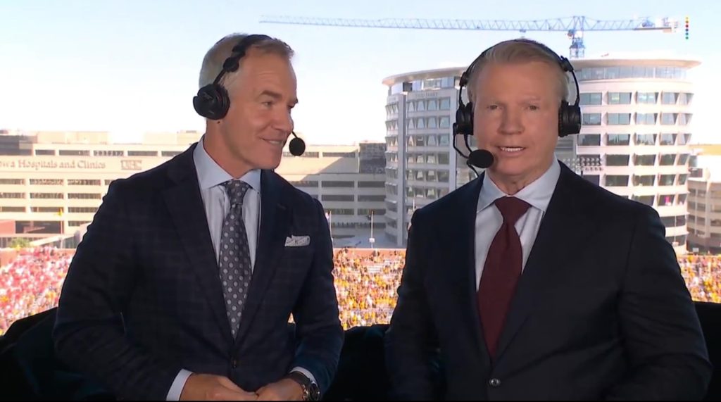 Phil Simms talks over The Wave during widely panned Iowa-Indiana broadcast on Peacock