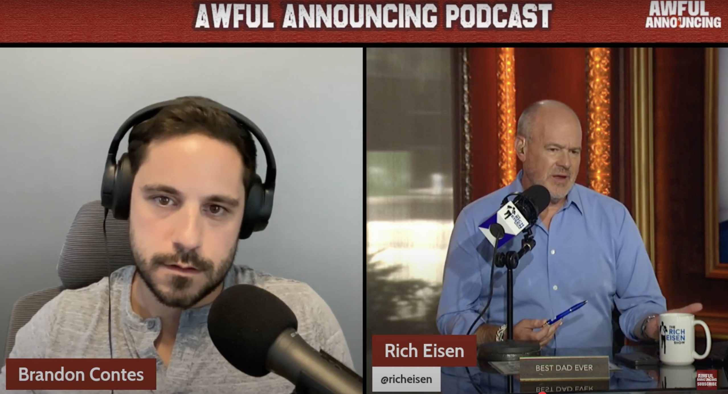 Rich Eisen on The Awful Announcing Podcast with host Brandon Contes.