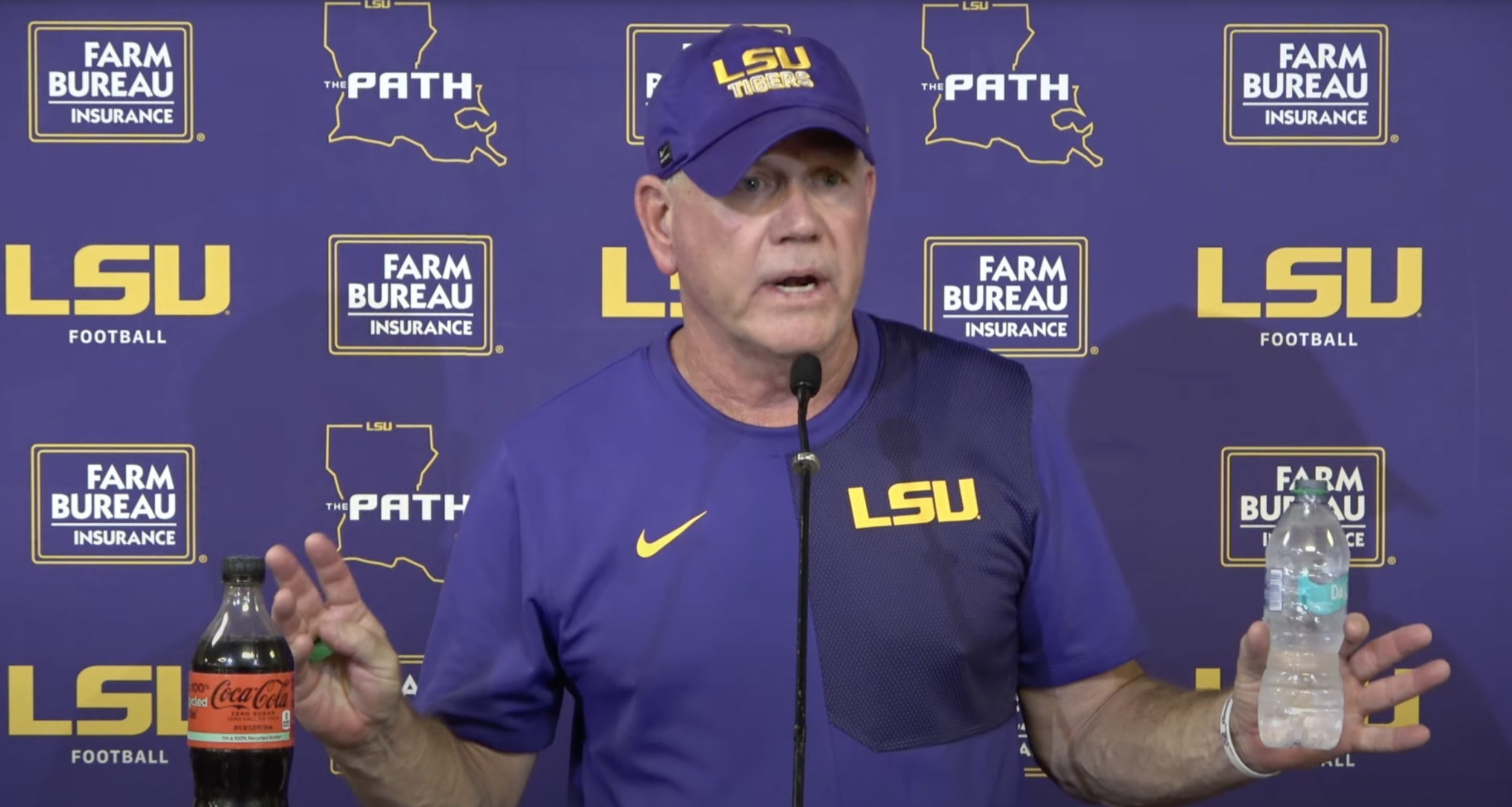 Brian Kelly bristled at questions about LSU’s offense after his team's 20-10 win over Florida on Saturday night.