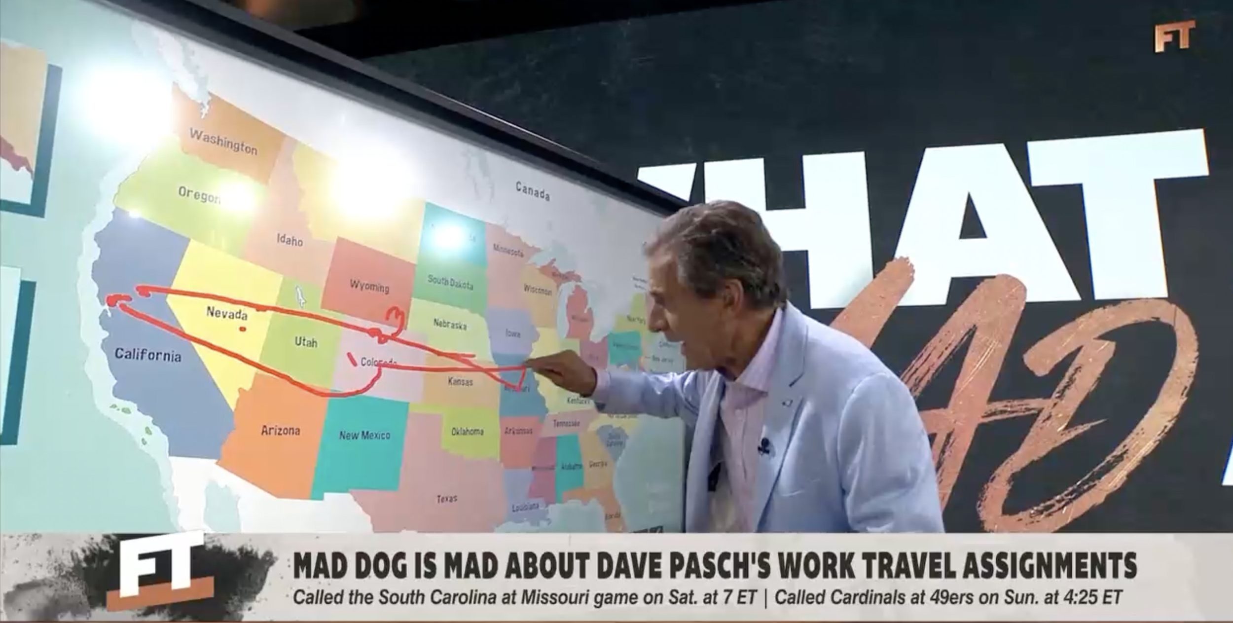 Chris Russo went full Mad Dog on "First Take" about ESPN announcer Dave Pasch's brutal travel schedule over the weekend.