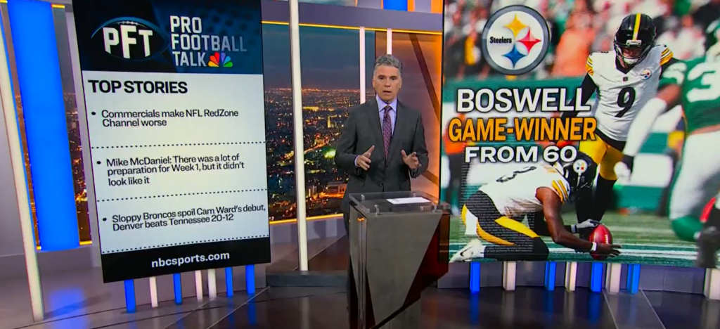 Mike Florio trolls NFL RedZone ads during ‘Football Night in America’