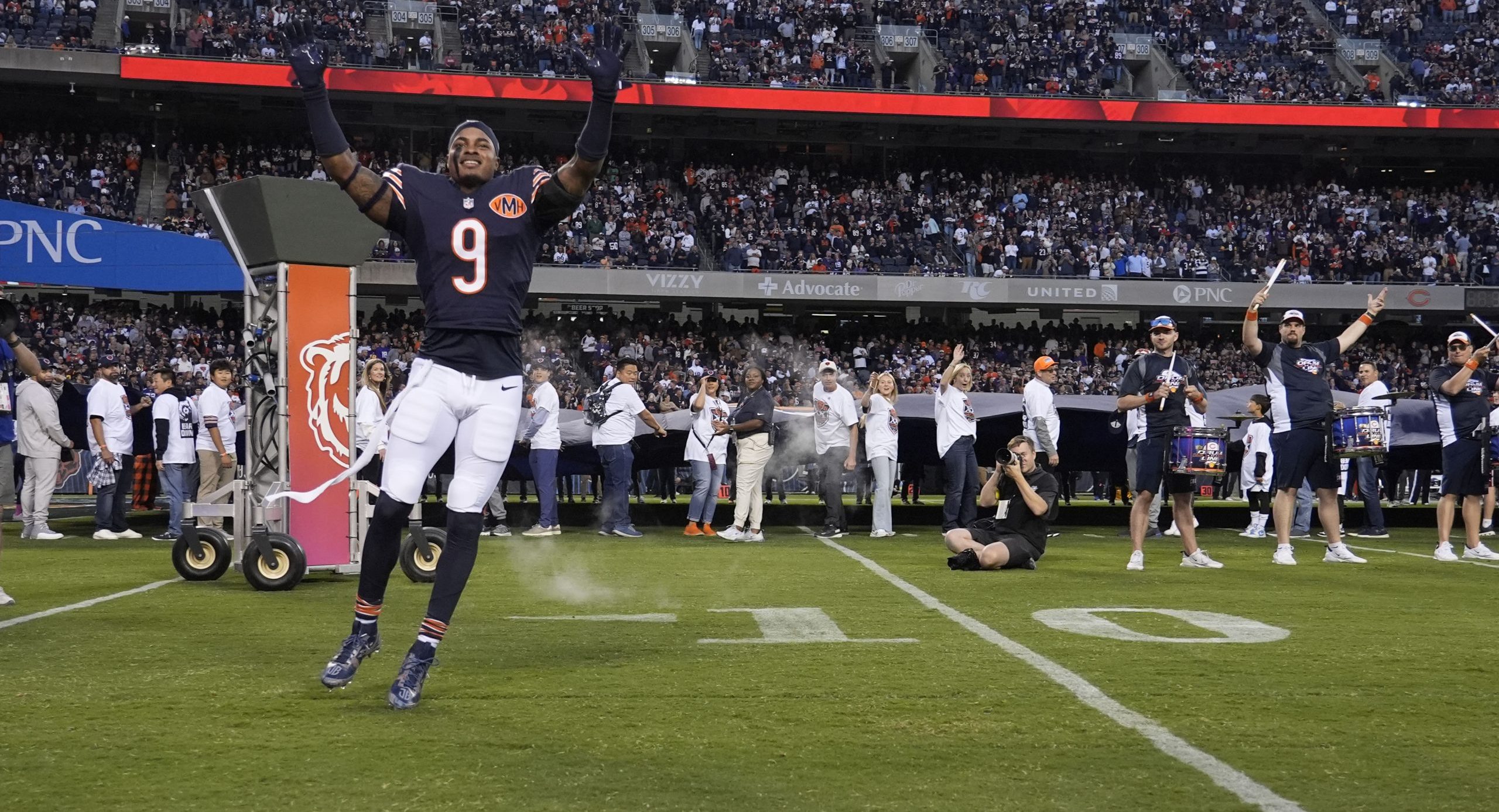 A photo of Soldier Field prior to the Week 1 MNF game between the Bears and the Vikings