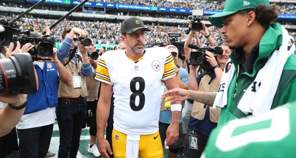 Aaron Rodgers Celebrates Steelers' Victory Over Jets