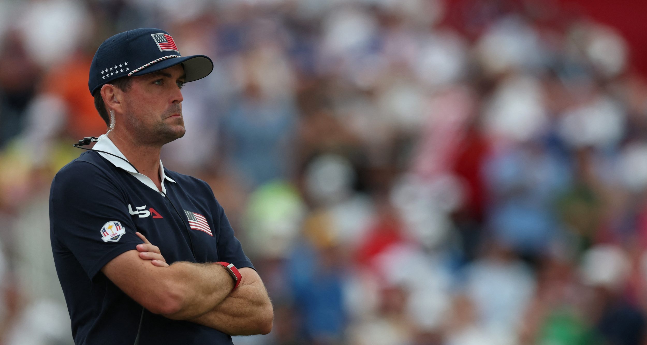 eam USA captain Keegan Bradley looks dejected during the four-balls on the second day of competition for the Ryder Cup at Bethpage Black.