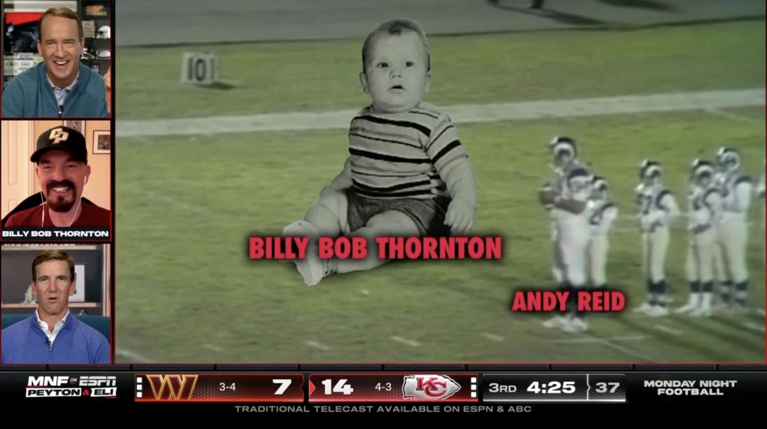 Billy Bob Thornton entertains in eventful ManningCast appearance