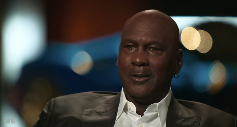 Michael Jordan makes his TV debut for the NBA on NBC. Photo Credit: NBC