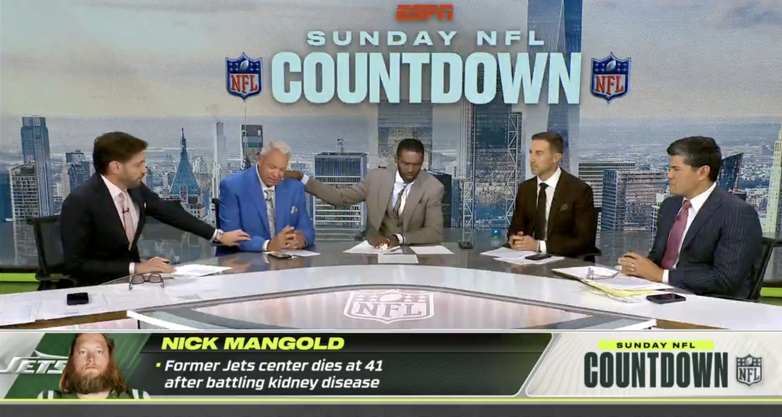 ESPN’s Rex Ryan offers emotional tribute to late Jets center Nick Mangold