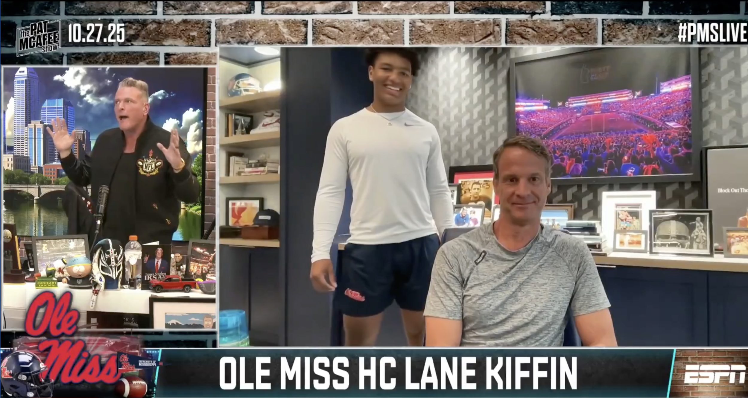 Pat McAfee apologized to Trinidad Chambliss, Ole Miss after picking Oklahoma