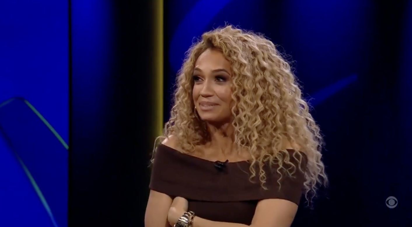 Kate Scott suffers wardrobe malfunction on CBS Champions League show