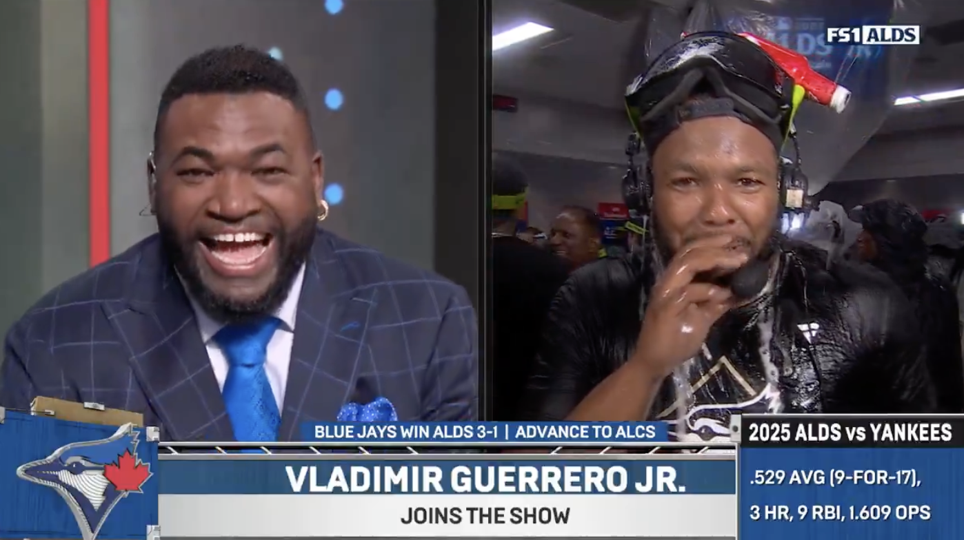Vladimir Guerrero Jr., David Ortiz channel John Sterling to celebrate Blue Jays defeating Yankees