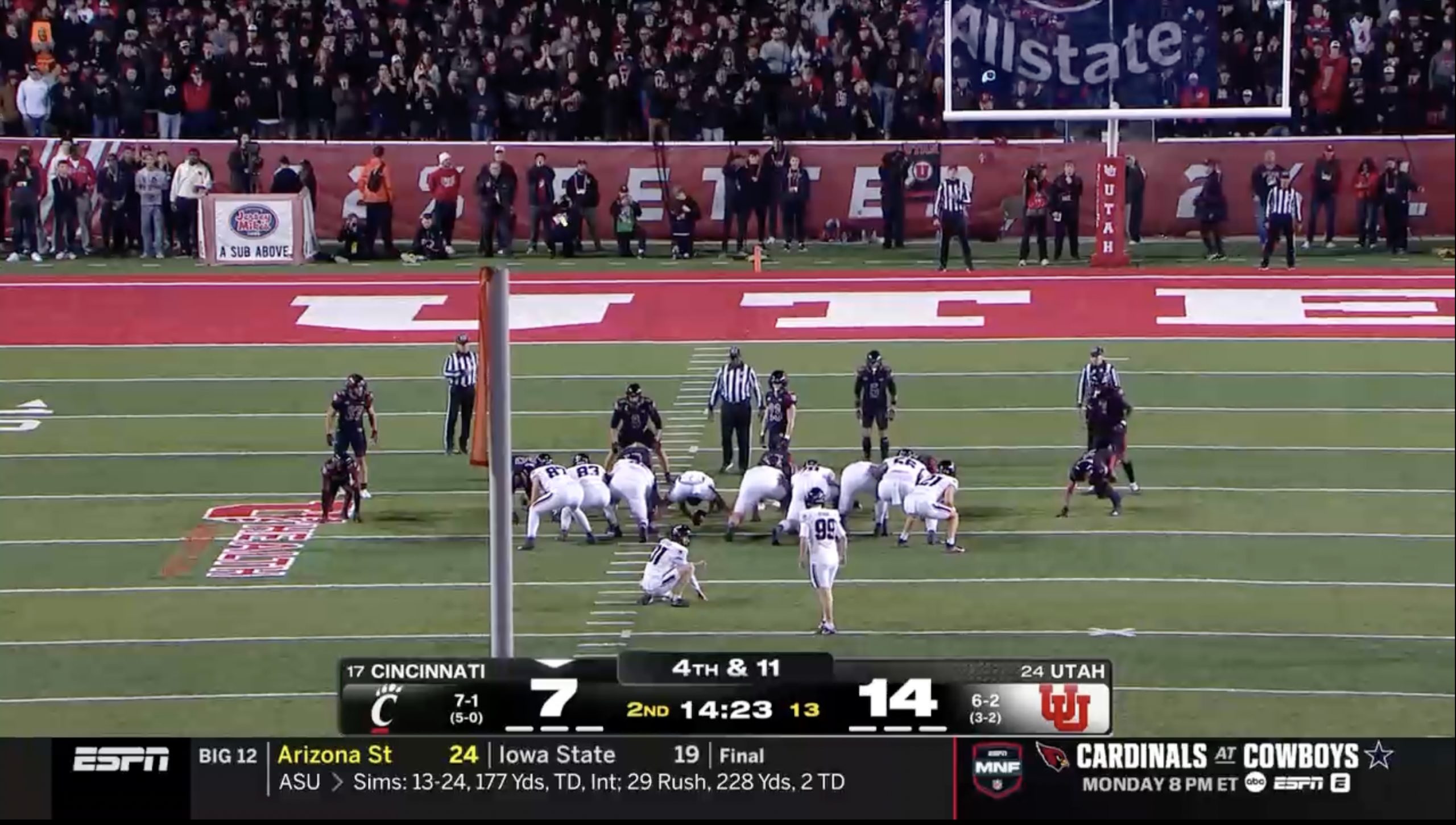 Dave Pasch dooms Cincinnati kicker with top-notch announcer jinx
