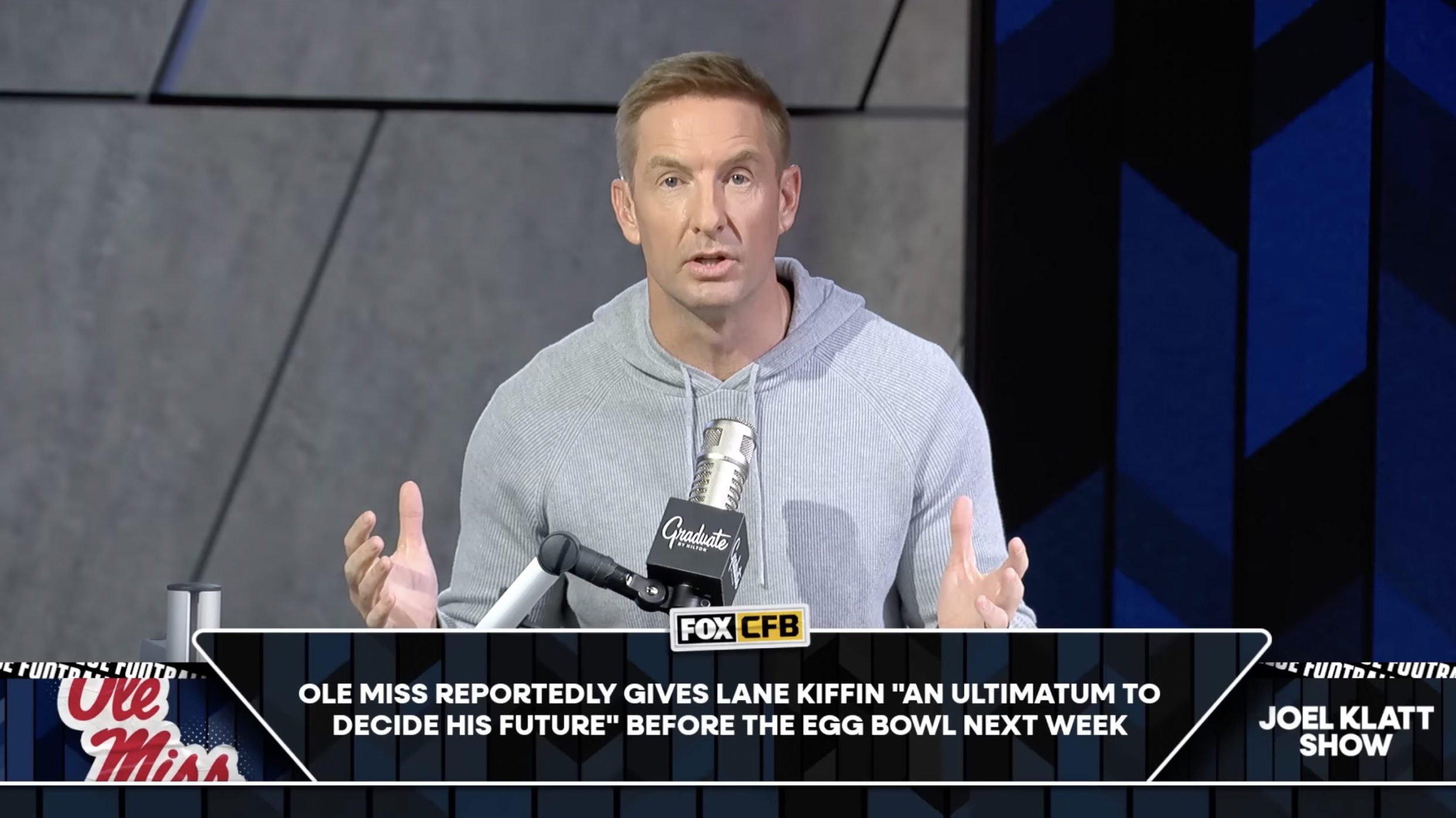 Joel Klatt supports Ole Miss ultimatum for Lane Kiffin: ‘The distraction is their head coach’