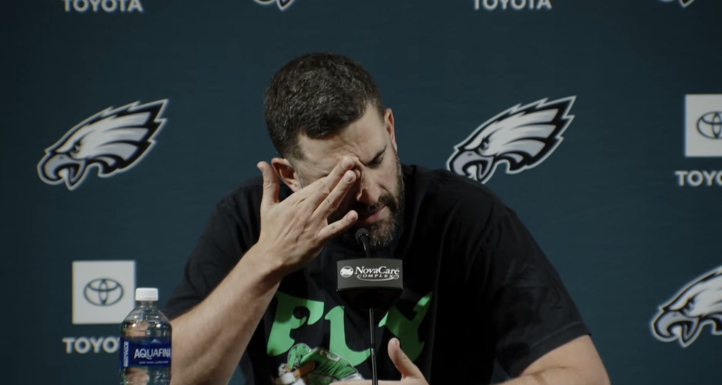 Nick Sirianni gets snippy with reporters over fourth-down play call and A.J. Brown questions