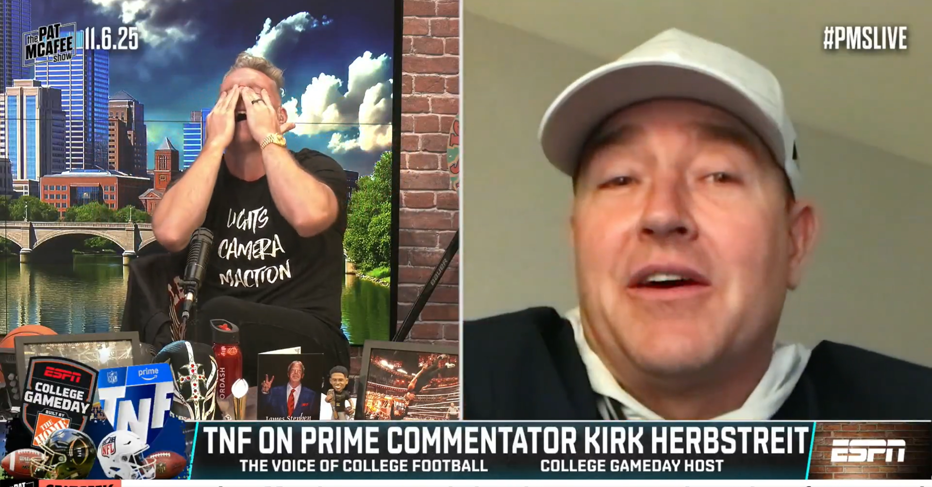 Pat McAfee teases Kirk Herbstreit over ESPN-YouTube TV dispute social media post
