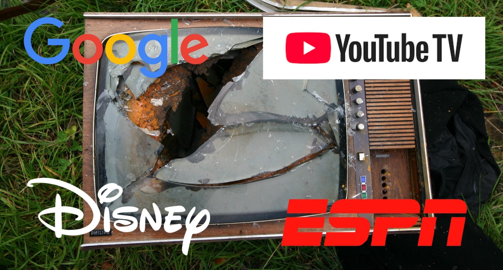Google, YouTube TV, Disney, and ESPN logos