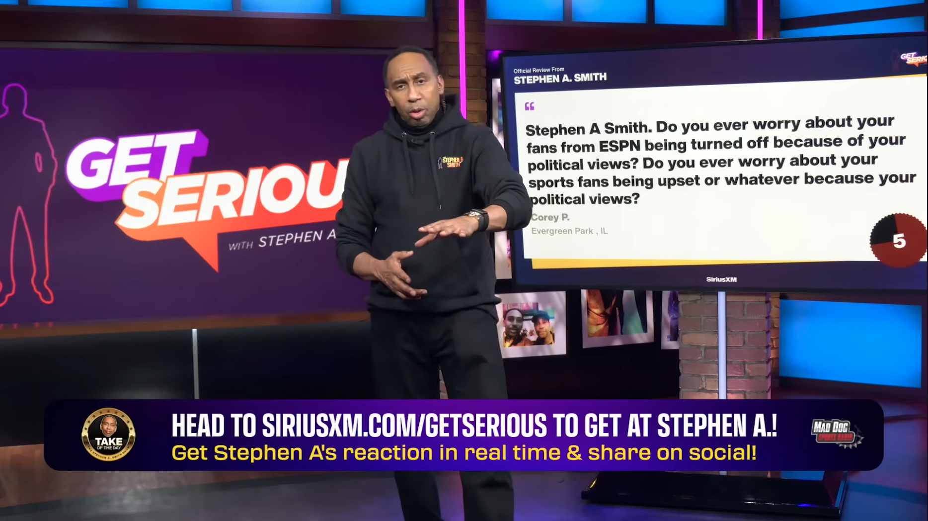 Stephen A Smith on political takes vs ESPN popularity