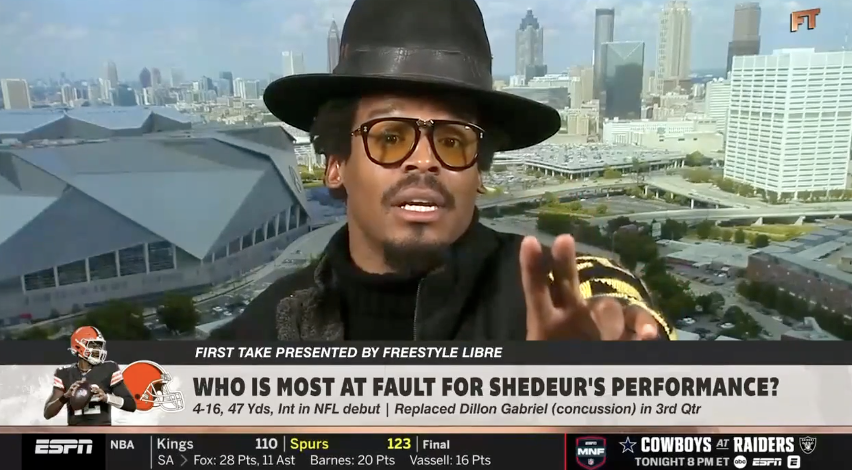 Cam Newton First Take Shedeur Sanders