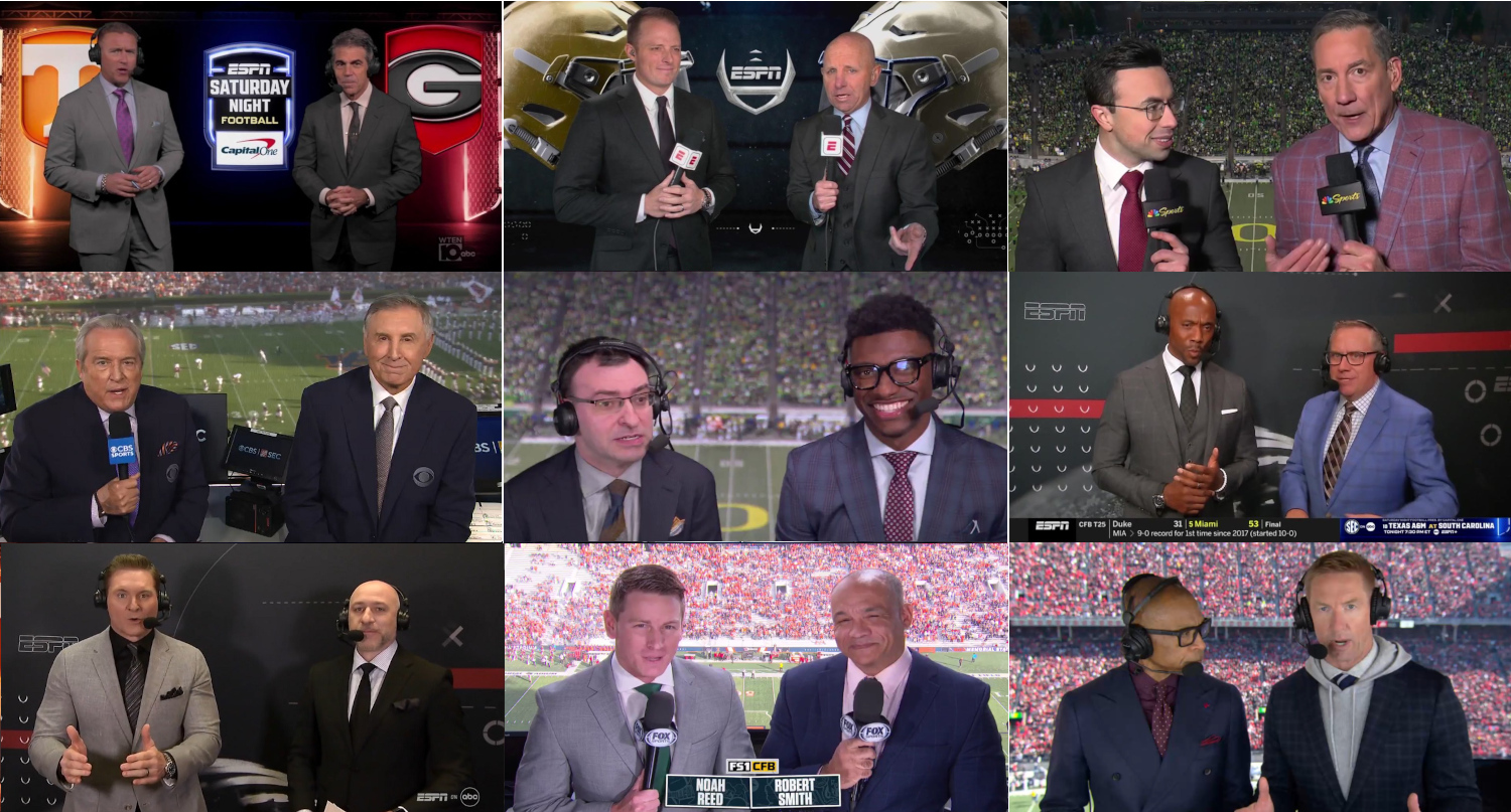 The 2025 Awful Announcing college football announcer rankings