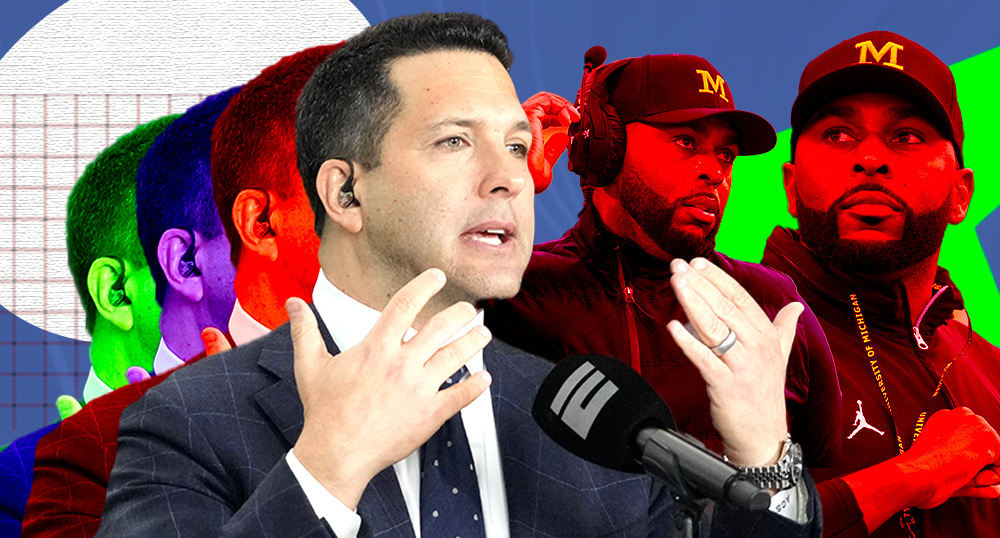 Adam Schefter carrying water for Sherrone Moore during "First Take" proves there are no longer adults in the room at ESPN.