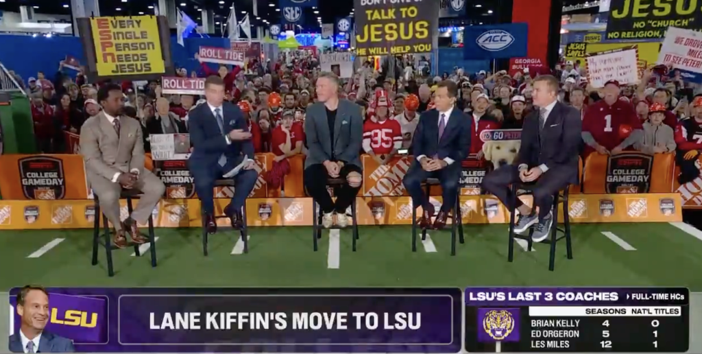 College GameDay addressed criticism about conflicts of interest between Lane Kiffin, Nick Saban, and Jimmy Sexton head-on.