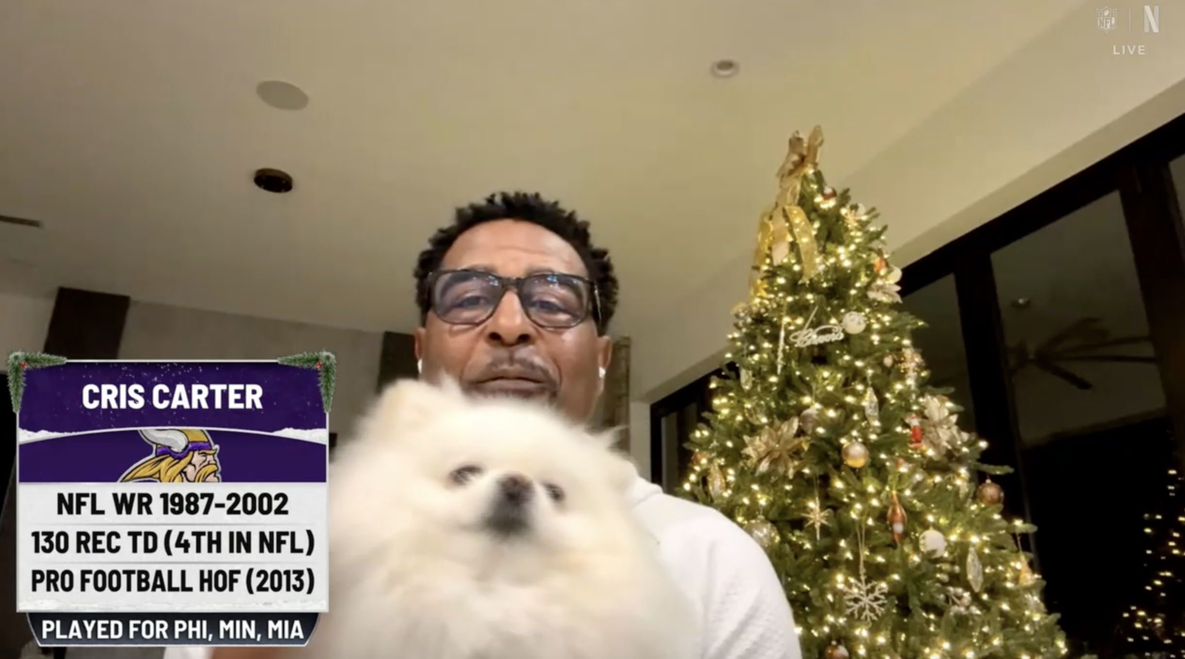 Cris Carter Netflix NFL Christmas zoom