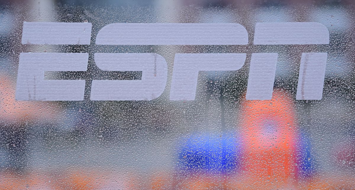 ESPN logo in rain