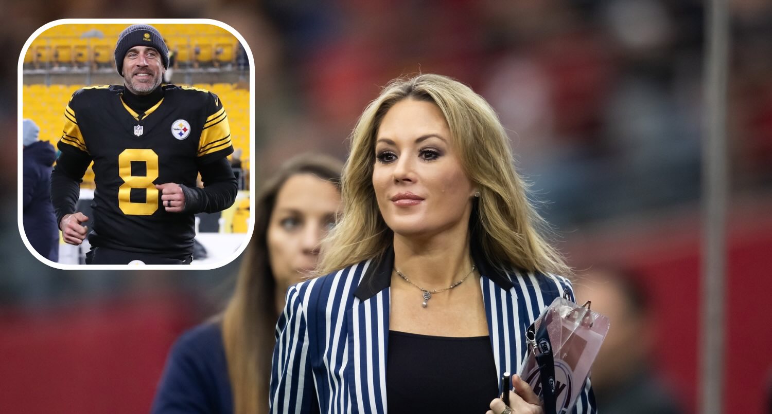 Jen Hale and Aaron Rodgers